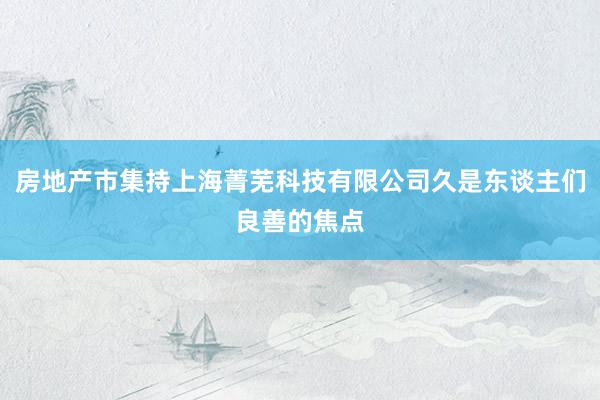 房地产市集持上海菁芜科技有限公司久是东谈主们良善的焦点